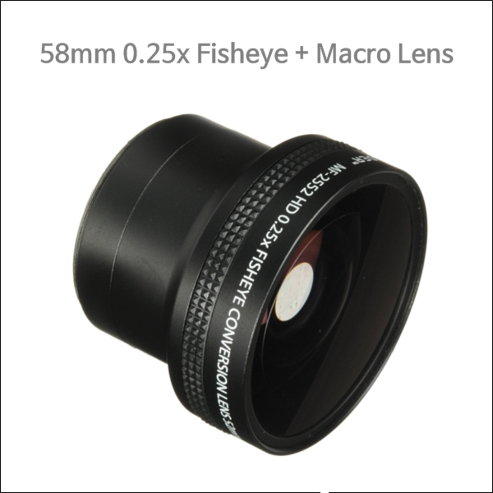 0.25x 어안 + 접사 렌즈(58mm 마운트)